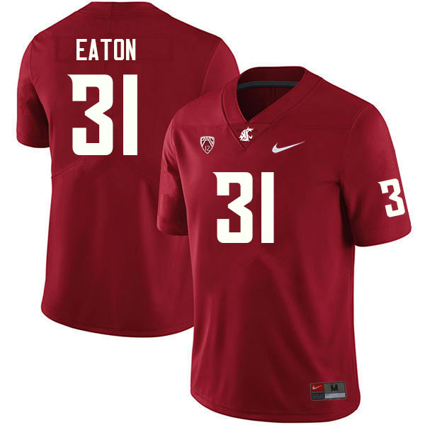 Washington State Cougars #31 Will Eaton College Football Jerseys Sale-Crimson